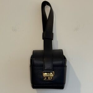 J Apostrophe Mini Wristlet Bag Gold Lock Top Handle Korean Designer